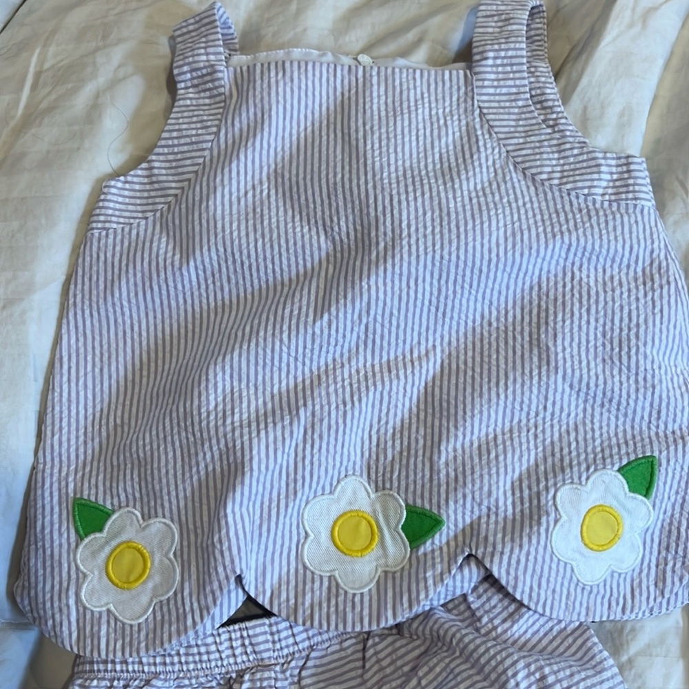 Gorgeous Florence Eiseman purple floral outfit size 12 month